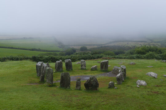 Megalithic circle of Drombeg. The Drombeg Megalithic Circle or also called 'Druid's altar' is located in County Cork in Ireland.