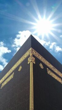Kaaba Masjid Al Haram in Mecca Makkah Saudi Arabia Time laspe Vertical Video 