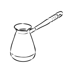 Turkish Coffee, coffee, sketch of coffee beans, vector