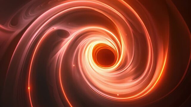 Ein leuchtender orange - roter Wirbel mit kreisf&ouml;rmiger Bewegung vor schwarzem Hintergrund.