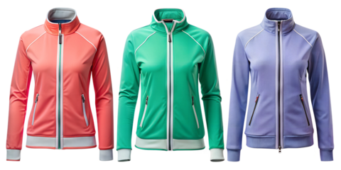 set of ladies casual sports jackets isolated, Generative AI