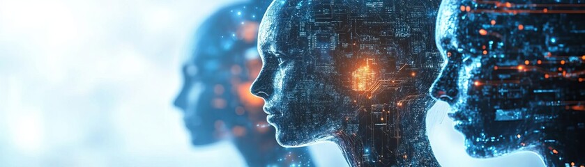 Obraz premium A group of analysts reviewing the impact of AI on different sectors