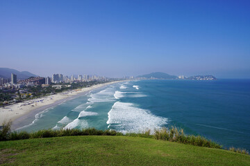 Beautiful view of Praia da Enseada beach in Guaruja, Sao Paulo State, Brazil