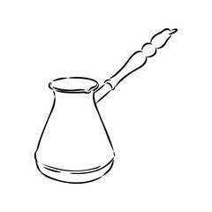Turkish Coffee, coffee, sketch of coffee beans, vector