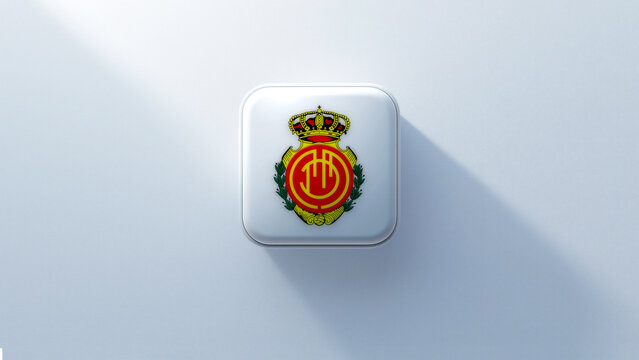 Real Club Deportivo Mallorca 3d icon casting a shadow on a white background