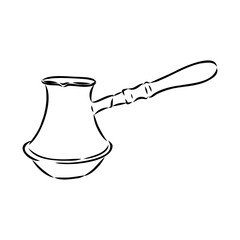 Turkish Coffee, coffee, sketch of coffee beans, vector