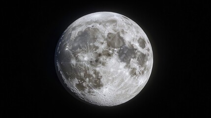 A close-up view of the moon, showing its craters and surface details. The moon is illuminated by sunlight.