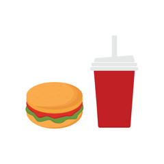fast food hamburger and cola design concept idea