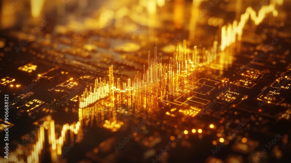 Poster detailed view of a financial chart displaying gold prices, with annotations and markers.