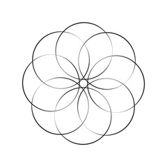 Intersecting, overlapping circles, rings element. Isolated on white background.eps10