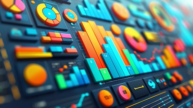 SEO analytics depicted in a visually appealing abstract design, emphasizing the role of data in optimizing website performance and driving organic traffic. high resolution Illustration, in the style