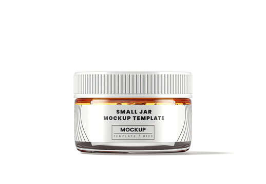 Cylinder Gel Glass Low-profile Jar Mockup