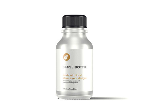 Boston Round Euro Frosted Glass Dropper Bottle Mockup 