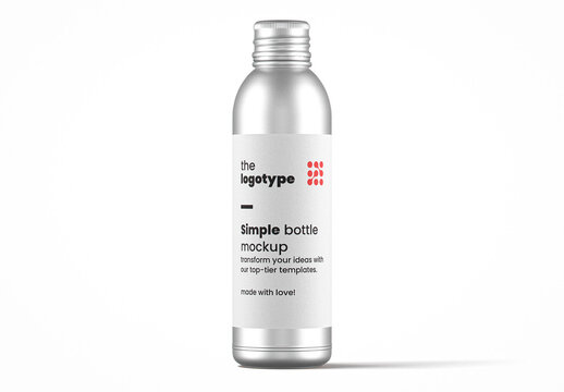 Aluminum Cosmo Round Bottle Mockup