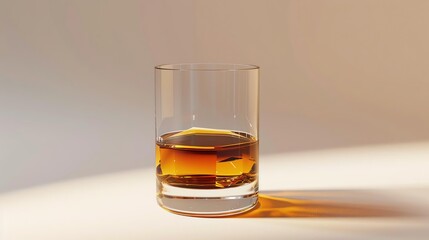 Glass of Whiskey on a White Background