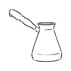 Turkish Coffee, coffee, sketch of coffee beans, vector