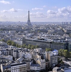 Fototapeta premium Panoramic view of Paris from the Hyatt Regency Hotel, August 2023