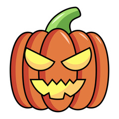 halloween orange pumpkin cartoon character icon.