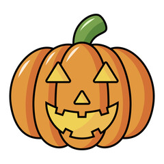 halloween orange pumpkin cartoon character icon.