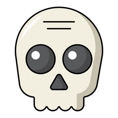 Halloween skull cartoon character icon.