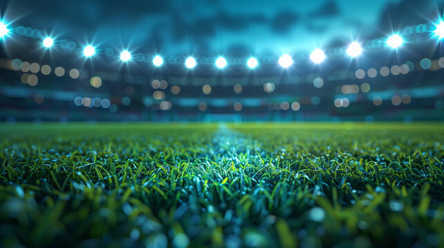 Stadium background with night lighting for football