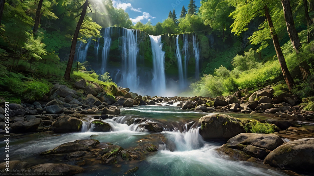 Canvas Prints waterfall in the forest