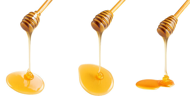 Set honey spill, Sweet honey spill drip isolated transparent png