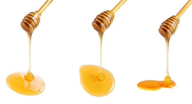Set honey spill, Sweet honey spill drip isolated transparent png