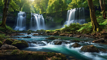 Obraz premium waterfall in the forest