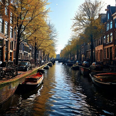 Fototapeta premium city canal in the country