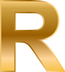 Metallic Gold Letter R