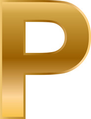 Metallic Gold Letter P