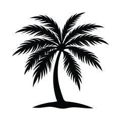 	
Palm Tree Silhouette, Silhouette Palm Tree. Black palm trees set isolated on white background.	