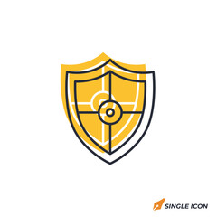 Shield icon vector illustration. Shield symbol isolated on white background