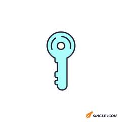 Key icon vector illustration. Key symbol isolated on white background