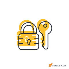 Lock and key icon vector illustration. Lock and key symbol isolated on white background