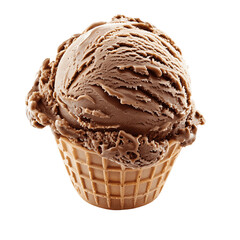 Chocolate ice cream ball isolate on Transparency Background