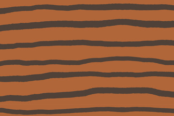 Brown stripe background. Seamless pattern with wavy strokes. Hand drawn structure strokes. Autumn tones design. Ideal for textiles, banners, and wallpaper.