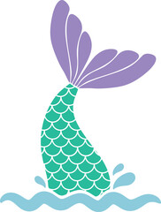 Mermaid Tail Vector Graphic Logo Design