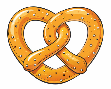 vector tasty pretzel illustration