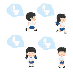 Kid Student need a pee set