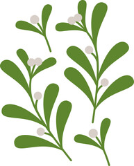 Mistletoe Branch Graphic Illustration