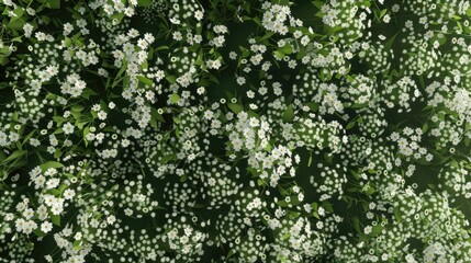 Fototapeta premium Gypsophila flowers with green foliage