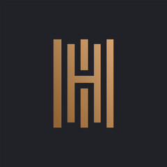 HI, IH, IHI Abstract Letters Logo Monogram