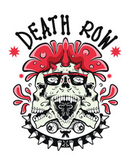 Death Row Street Punk T-shirt Design, Band Graphic T shirt for Print. Artwork Vector Illustration