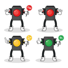 Traffic light mascot set,red,yellow,green,good for education and etc