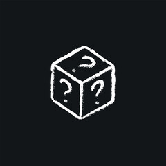 Dice. Random chalk icon. Vector isolated black illustration.