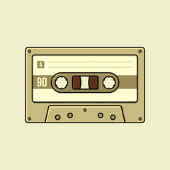 Vintage classic audio cassette illustration