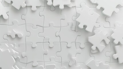 Fototapeta premium White Puzzle Pieces Interlocked Together