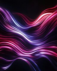 Abstract wavy lines in vibrant neon colors on a dark background, creating a dynamic and modern design for digital art and backgrounds.